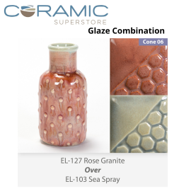 Rose Granite EL127 over Sea Spray EL103 Glaze Combination Rose Granite EL127 over Sea Spray EL103 Glaze Combination